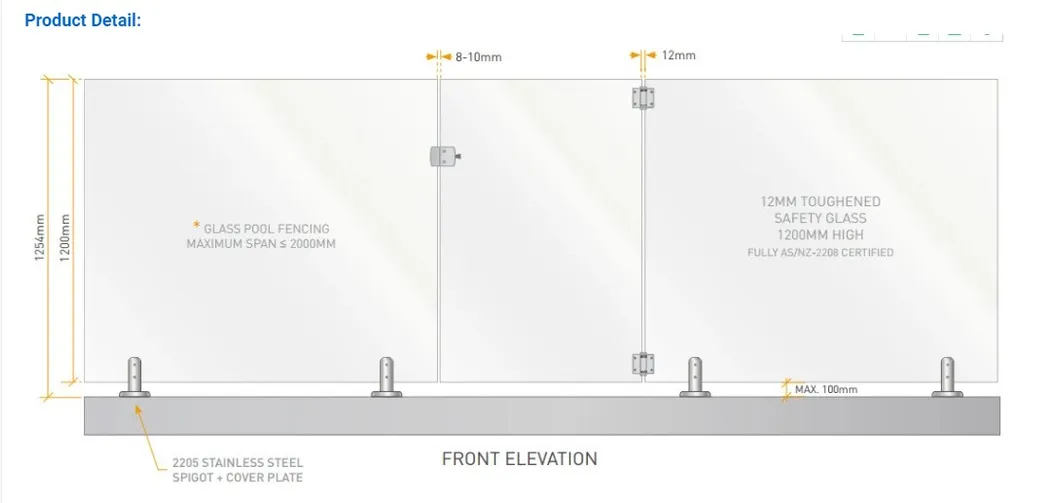 Designer Frameless Pool Glass 12mm Thick Toughened Glass 4