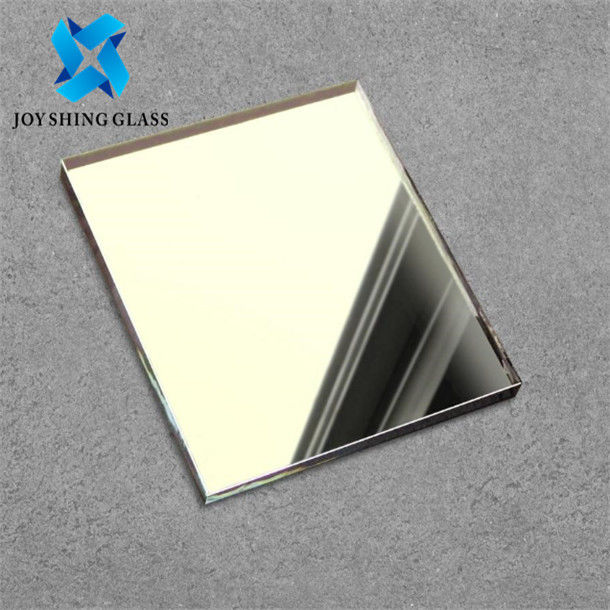 Gold Coloured Mirror Glass Sheets Customize Size For Hotel / Apartment