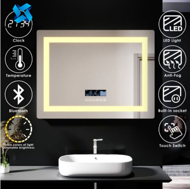 Heated Illuminated LED Bathroom Mirror With Bluetooth  600*800 700*900 750*1000