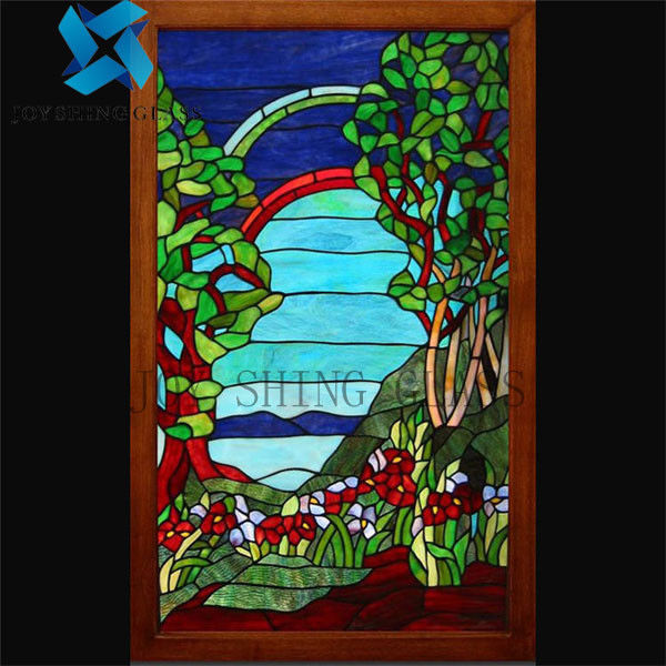 Solid Tiffany Art Church Stained Glass 3mm-22mm Double Glazed Window Glass For Wall