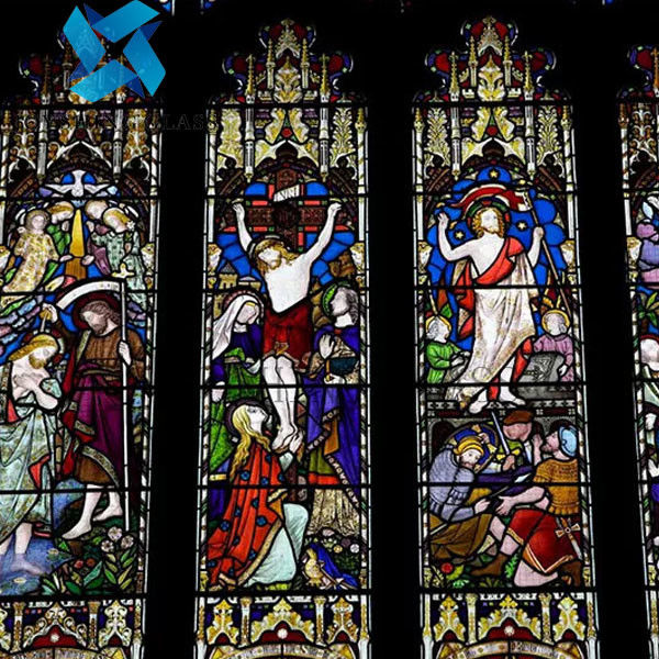 Anti UV Church Stained Glass Customized Size Thickness Shape Color