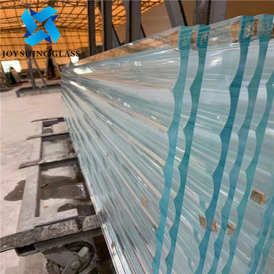 6mm 8mm Clear Patterned Glass , Tempered Reeded Fluted Glass