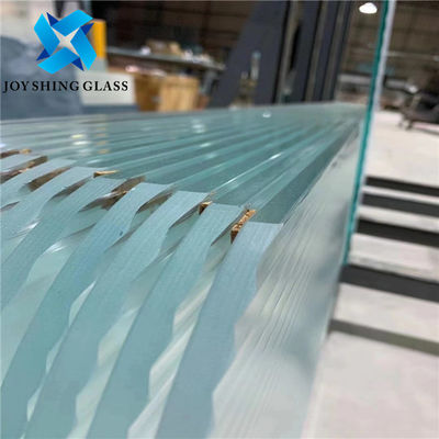 Custom Embossed Wall Partition Glass , Water Ripple Glass For Building