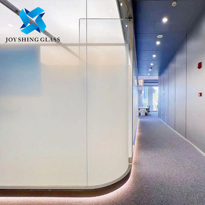 Customized 16.76mm Milk White Gradient Laminated Glass Partitions